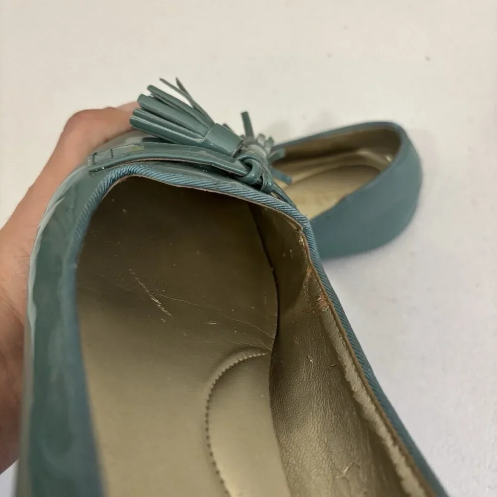 Coach Teal Green Patent Leather Loafers Women 6 US